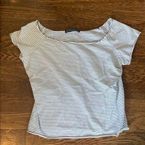 Off the shoulder striped crop top